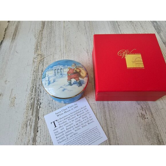 Limoges White House Santa box visits trinket new RARE historical association the - Picture 1 of 8